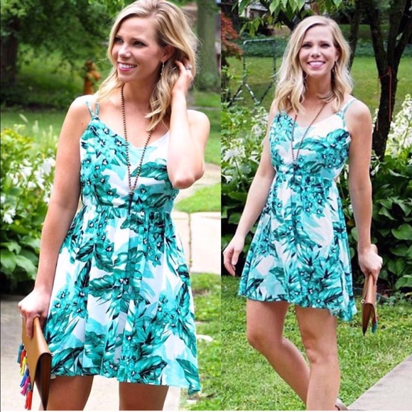 NWT: Palm Print Dress - Picture 3 of 3